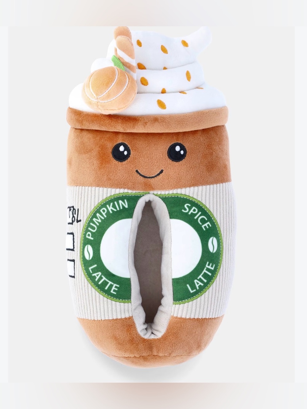 NWT Adult Slippers Pumpkin Latte House Shoes Novelty - Size 7/8